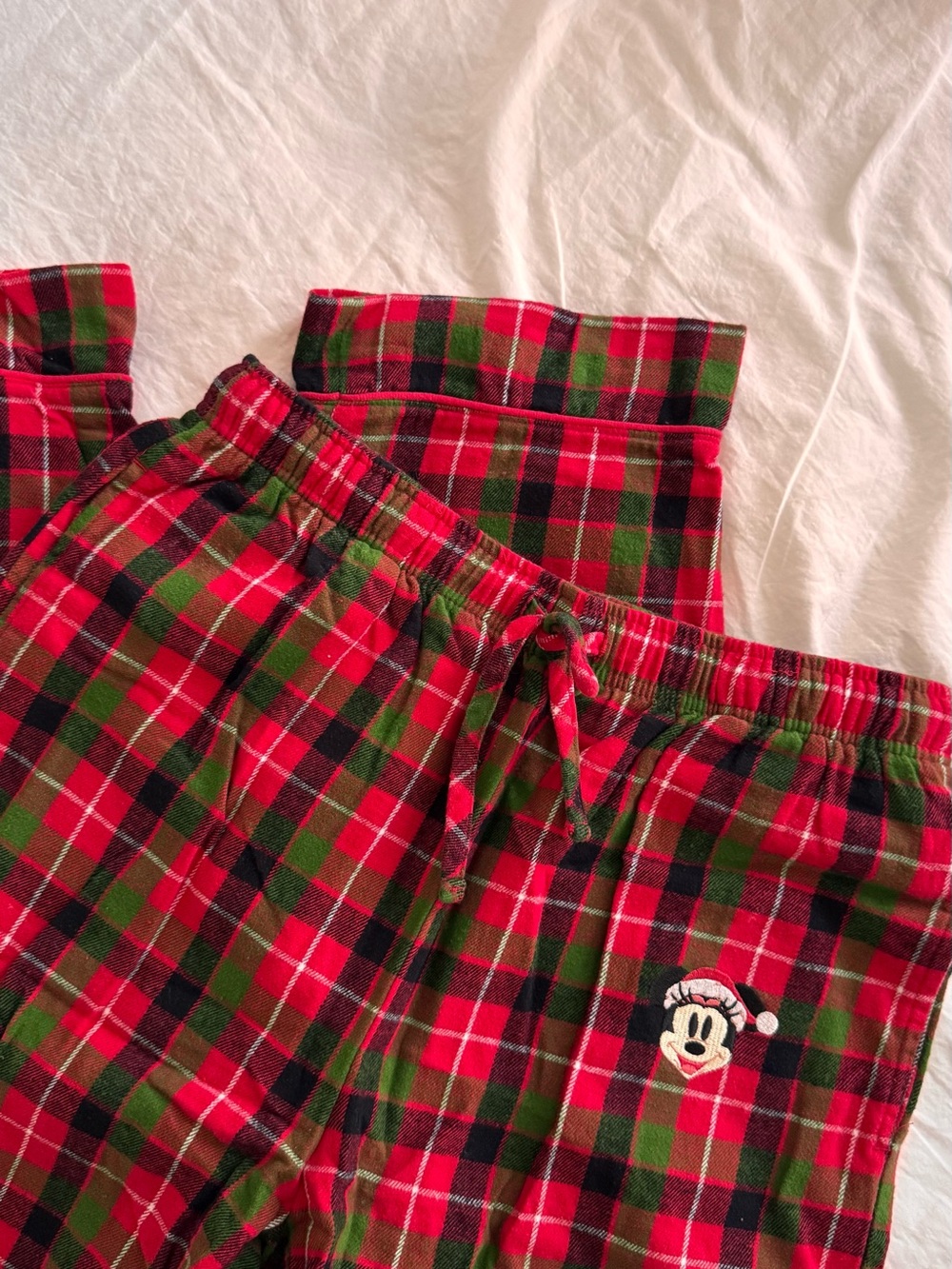 Disney plaid pajama pants with Minnie Embroidery
